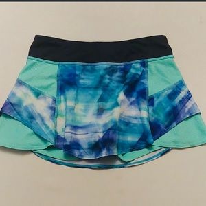 Athleta Girl Blue Green Skort Size 14.